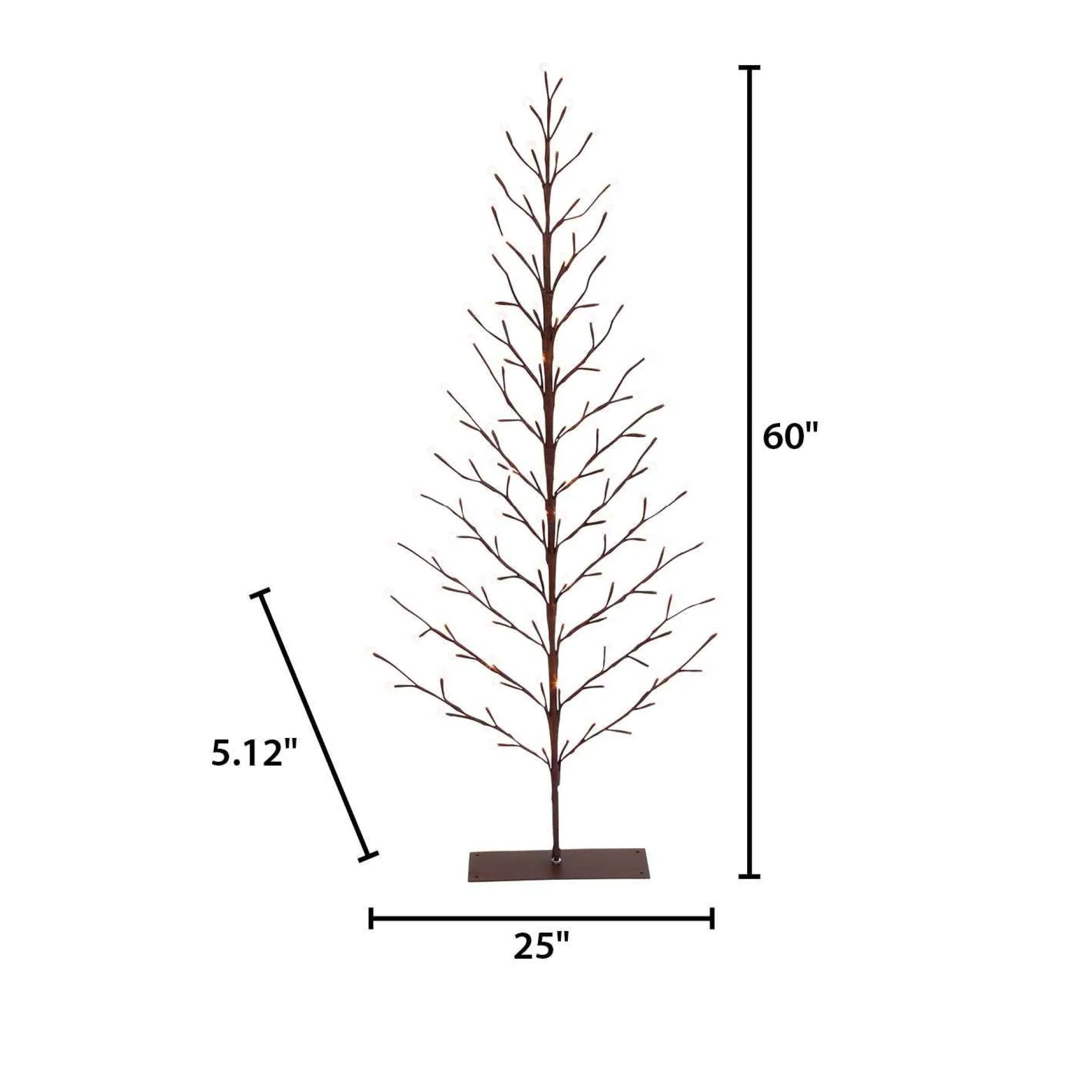 Gerson International 5 Foot Tall Brown Pre Lit Tree, 112 Warm White Leds