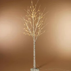 Gerson International 6 Foot Tall Prelit Birch Tree, Warm White Leds