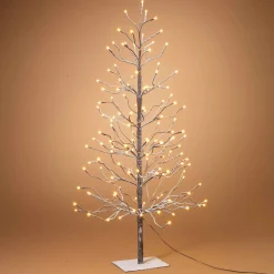 Gerson International 4 Foot Tall Snowy Brown Pre Lit Tree, 128 Warm White Leds