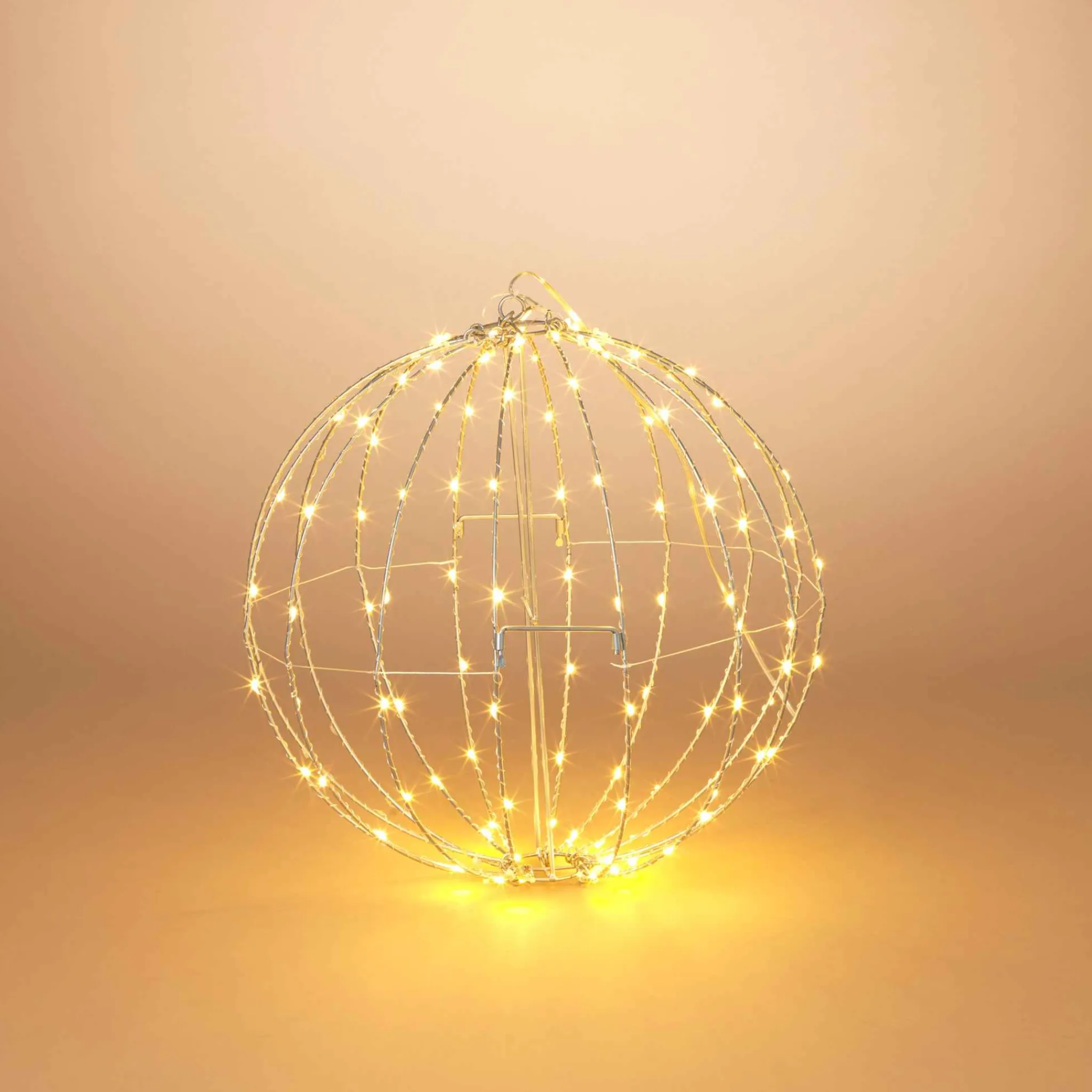 Gerson International 17 In Whimsical Lighted Metal Sphere, Warm White Micro Leds