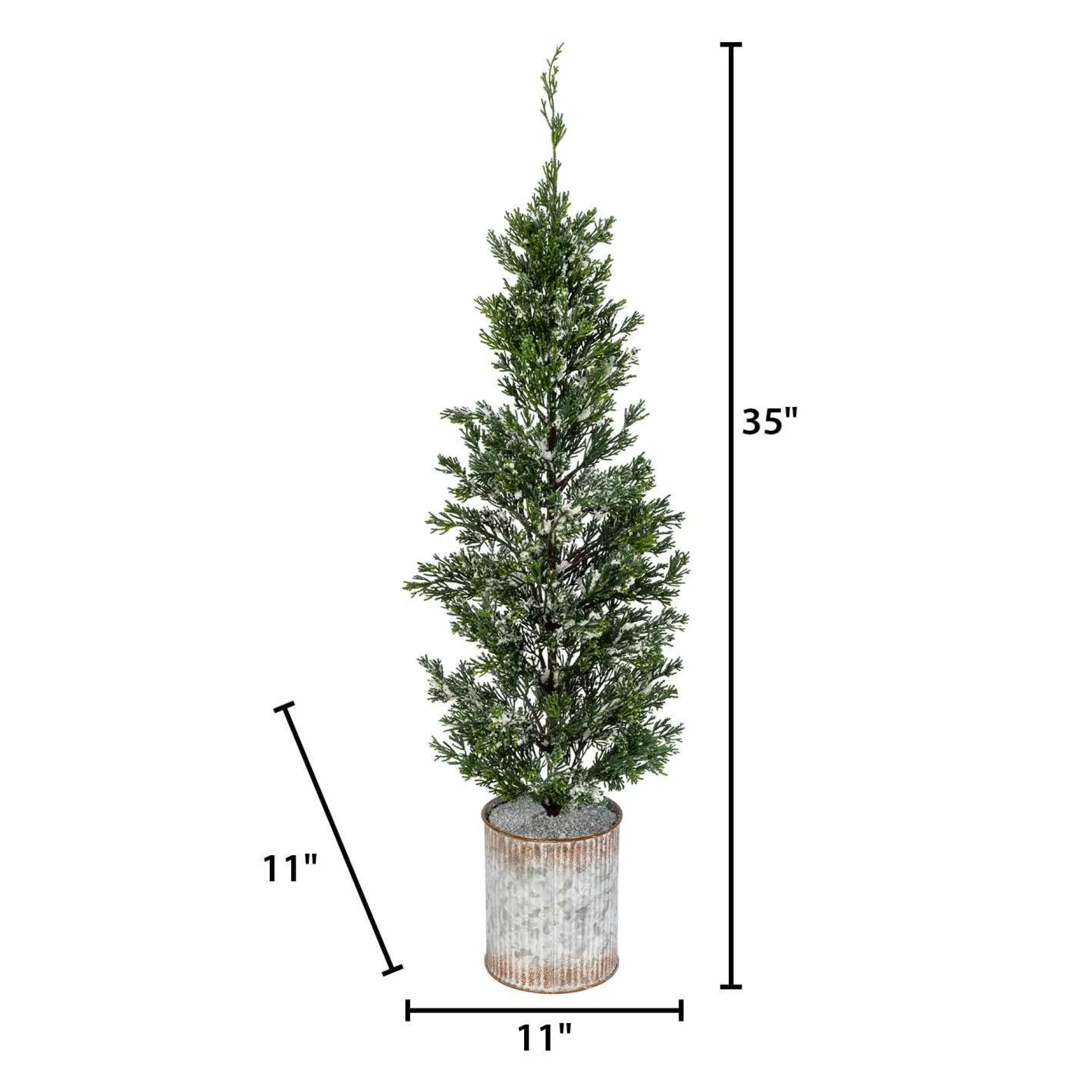 Gerson International 35-In H Snowy Pine Tree In Tin Pot