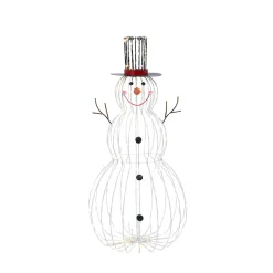 Gerson International Jolly Wire Led Snowman, Christmas Holiday Outdoor Yard Decor