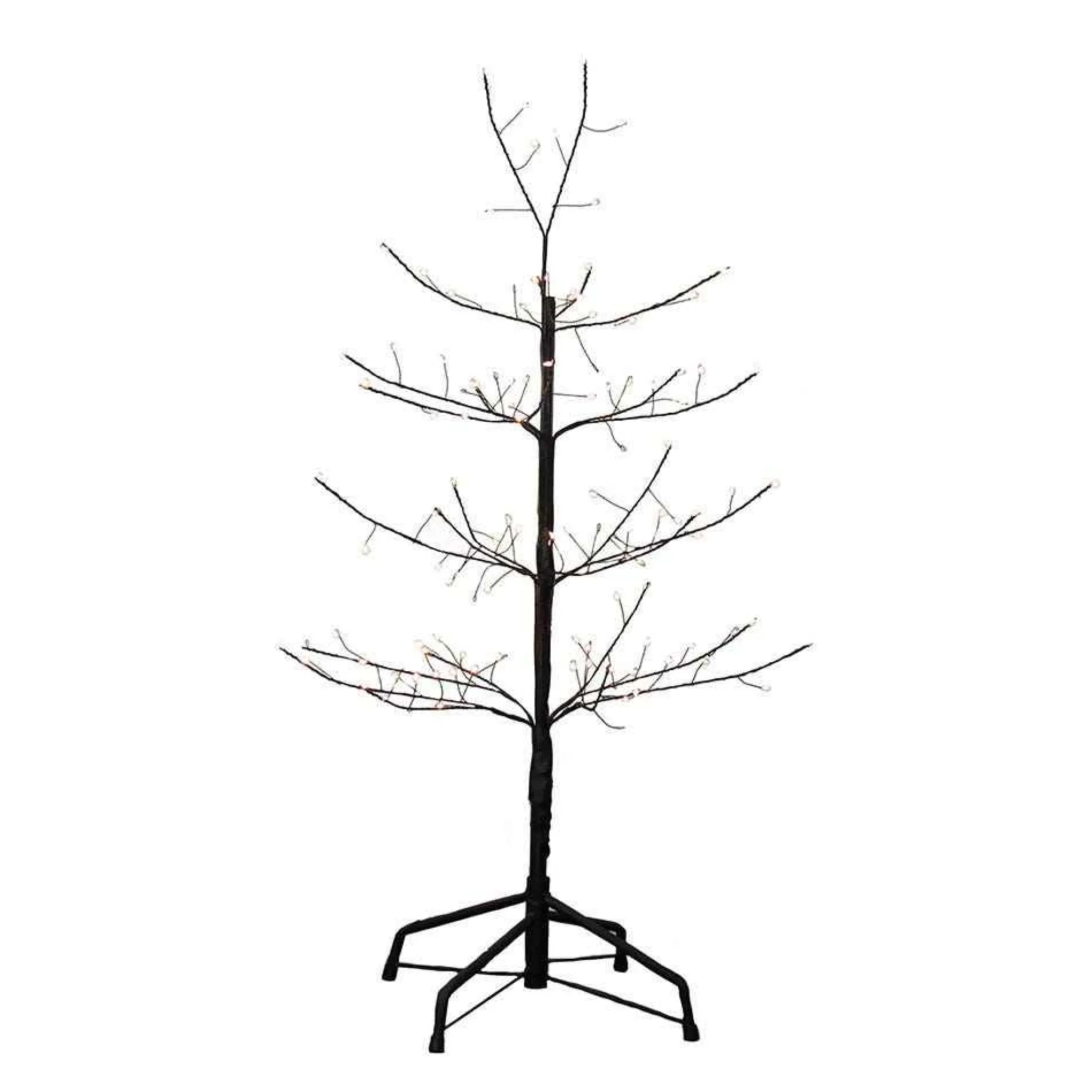 Kurt Adler 3-Foot Black Twig Tree With Warm White Cool White Twinkle Lights