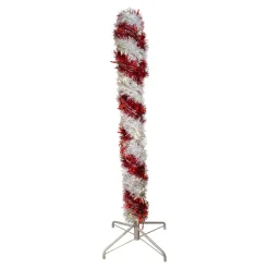 Kurt Adler 4-Foot Pre-Lit Red And White Led Tinsel Candy Cane
