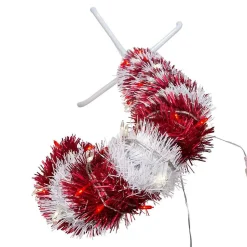 Kurt Adler 6-Foot Pre-Lit Red And White Led Tinsel Candy Cane
