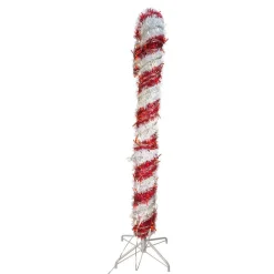 Kurt Adler 5-Foot Pre-Lit Red And White Led Tinsel Candy Cane