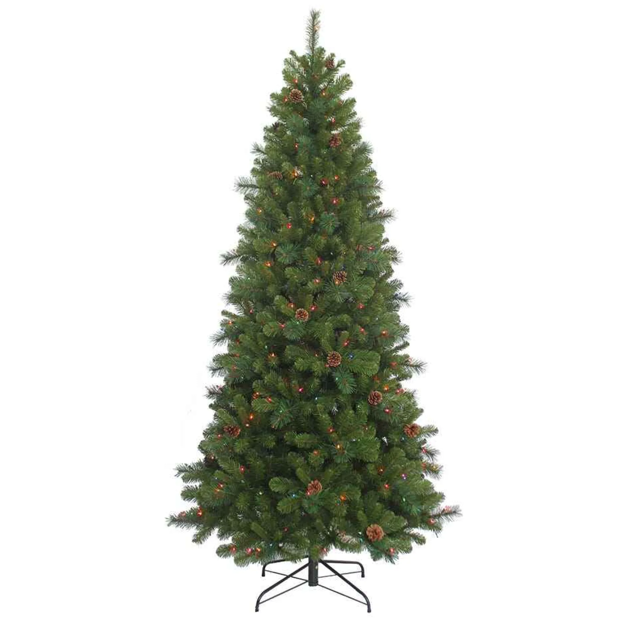 Kurt Adler 7.5-Foot Slim Pre-Lit Multi-Color Burlington Tree