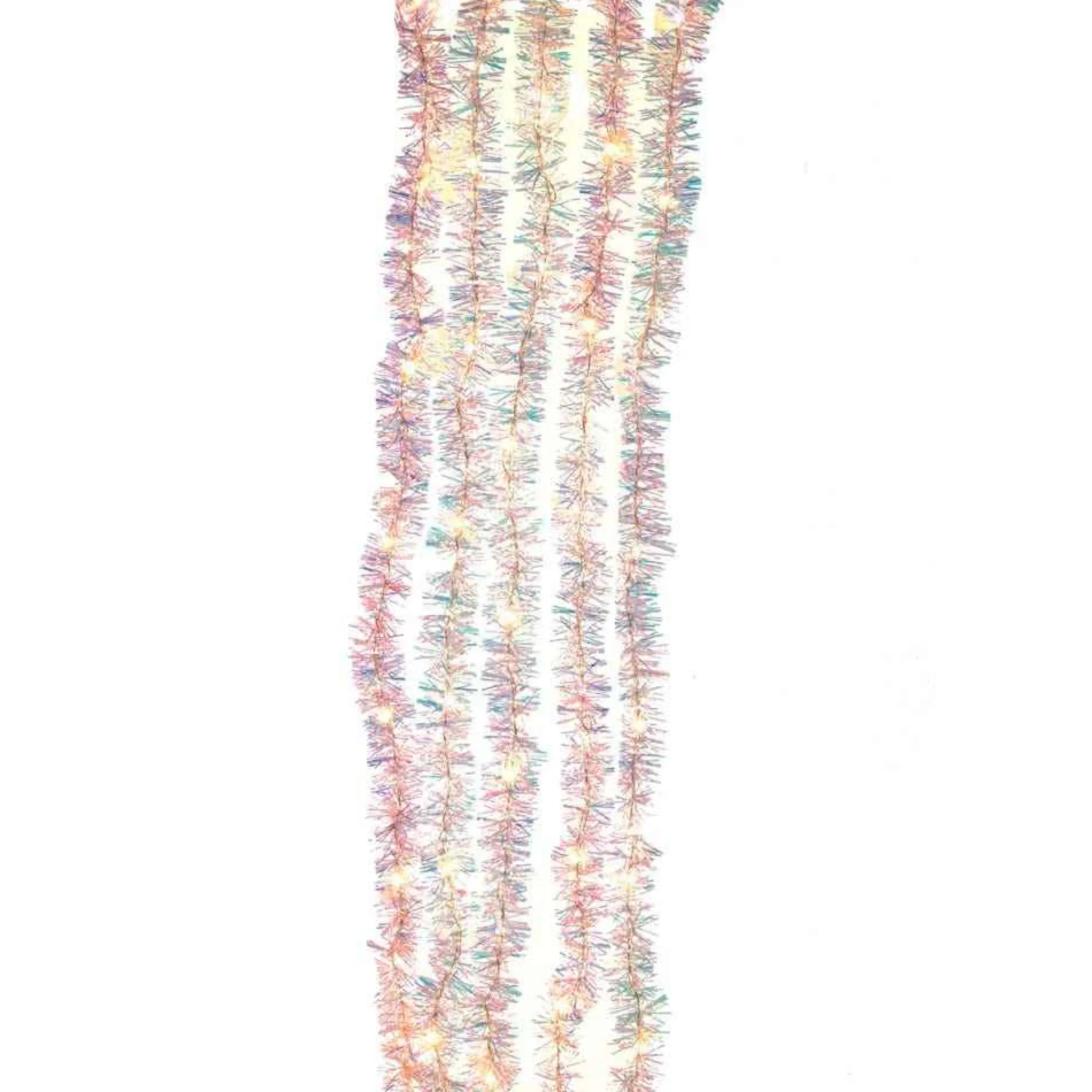 Kurt Adler 6.5-Foot Warm White Iridescent Tinsel Cascade Light Set