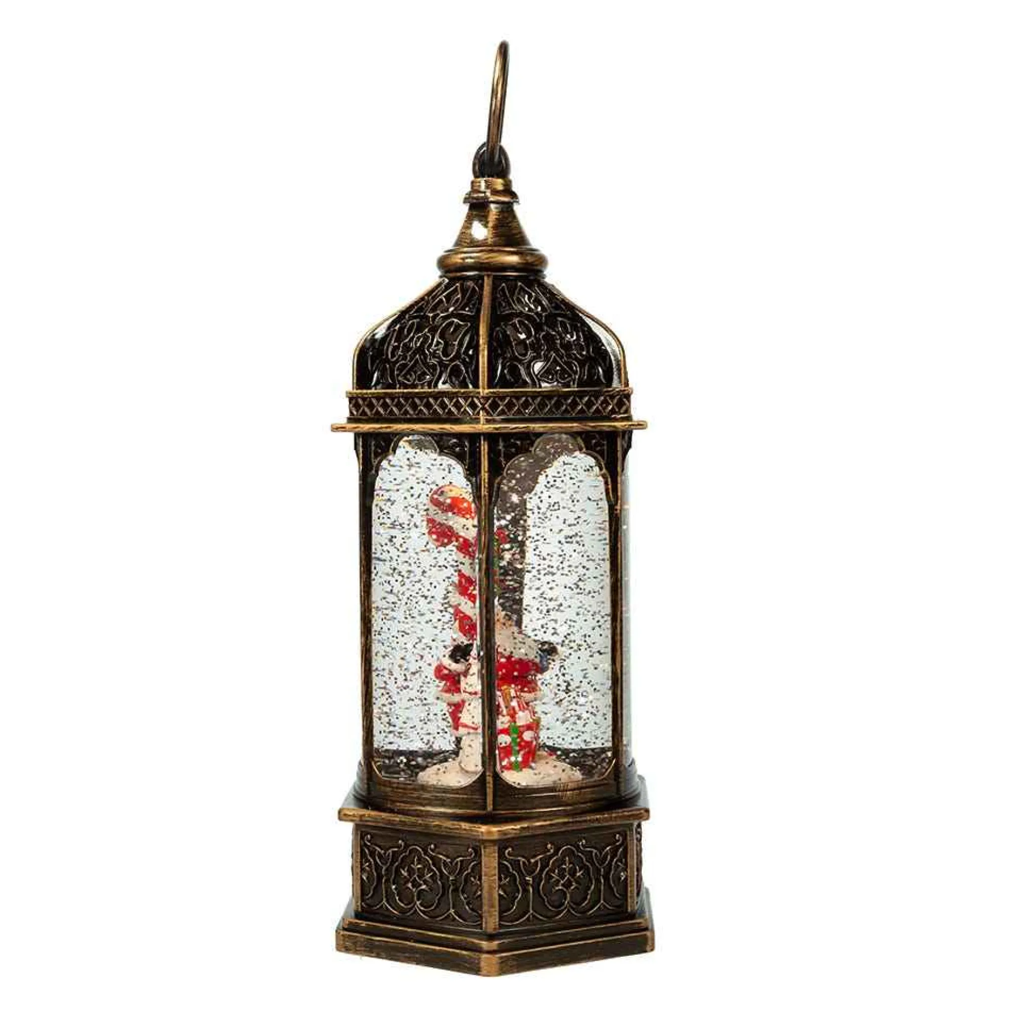 Kurt Adler 11-Inch Battery-Operated Light Up Santa Water Lantern