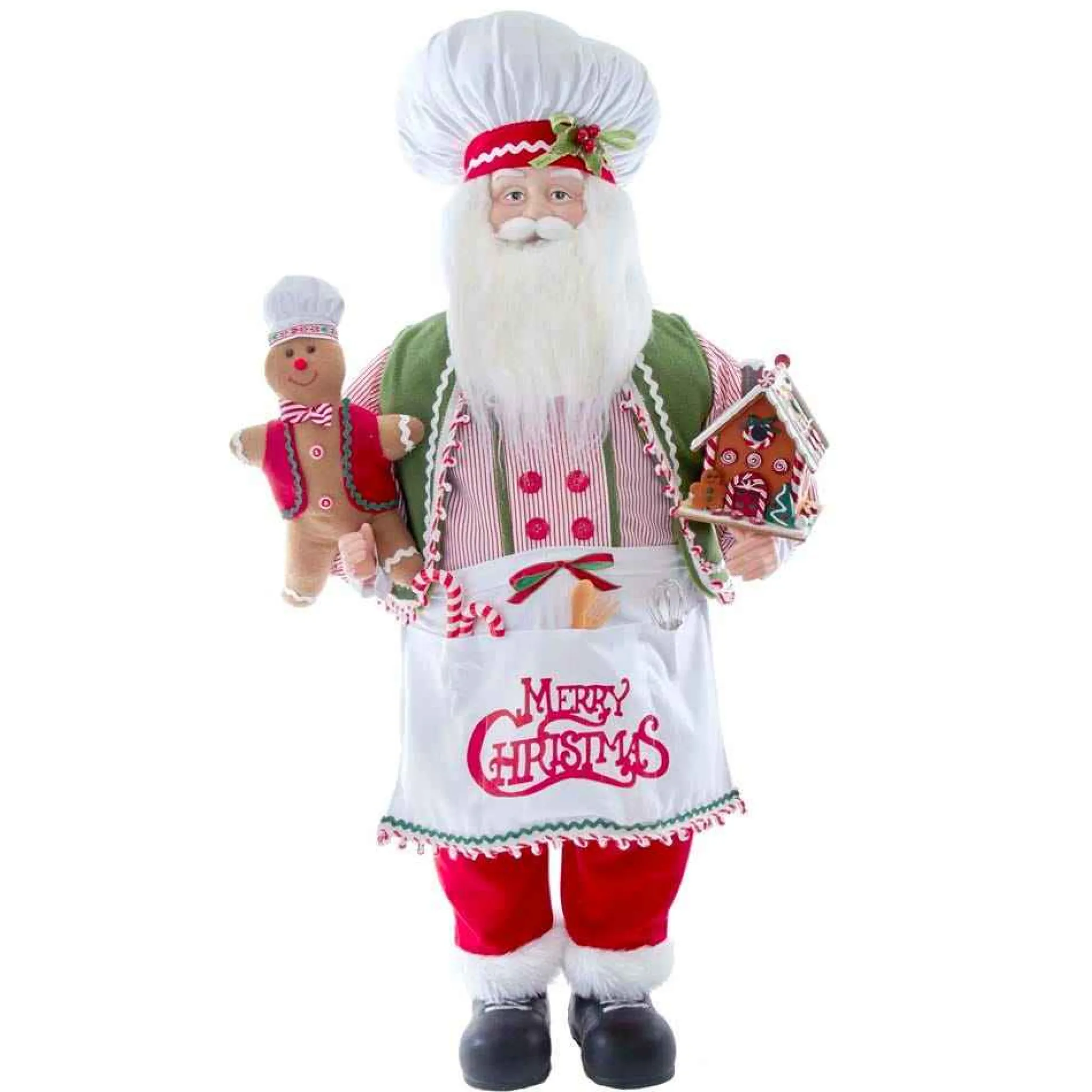 Kurt Adler 40-Inch Christmas Chef Santa With Gingerbread