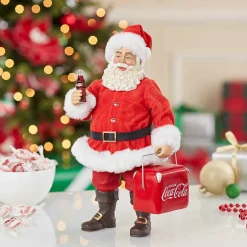 Kurt Adler 10.5-Inch Coke Santa With Cooler Table Piece