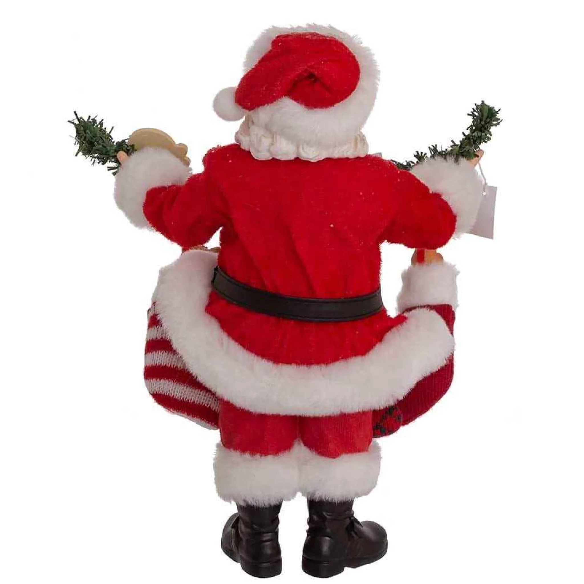Kurt Adler 10.5-Inch Fabriche Santa With Adopt-A-Pet Garland And Pets In Stockings