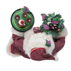 Kurt Adler 11.5-Inch Fabriche Santa With Wine Basket