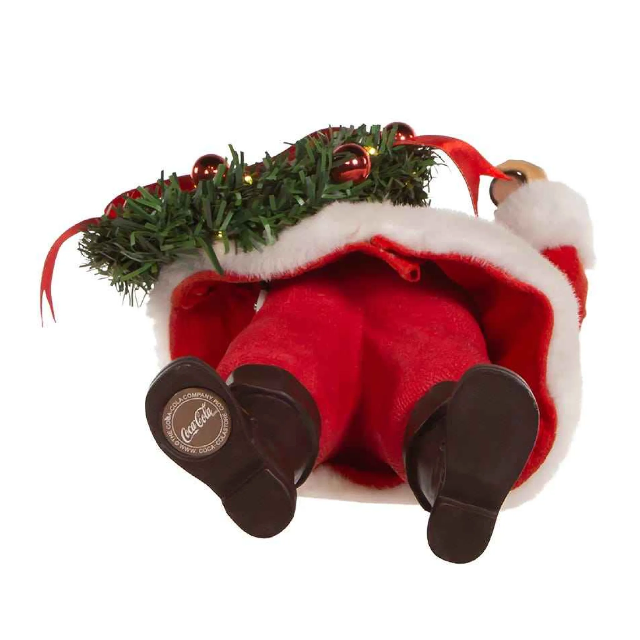 Kurt Adler 10.5-Inch Fabriche™ Coca-Cola® Battery Operated Santa With Lighted Wreath