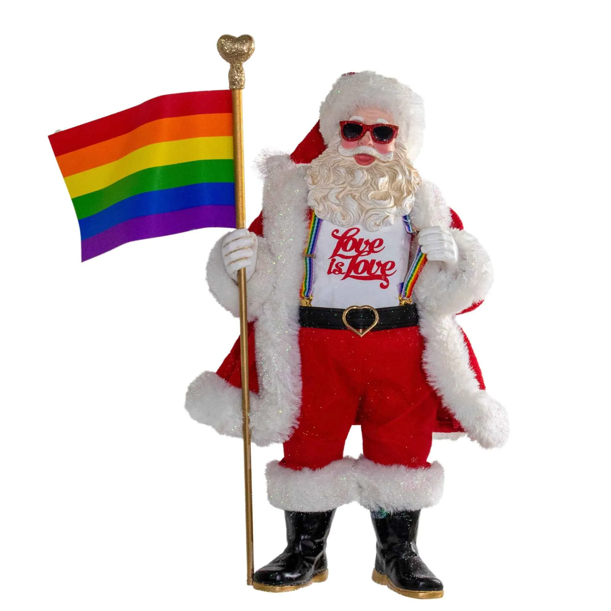 Kurt Adler 10-Inch Fabriche Pride Santa