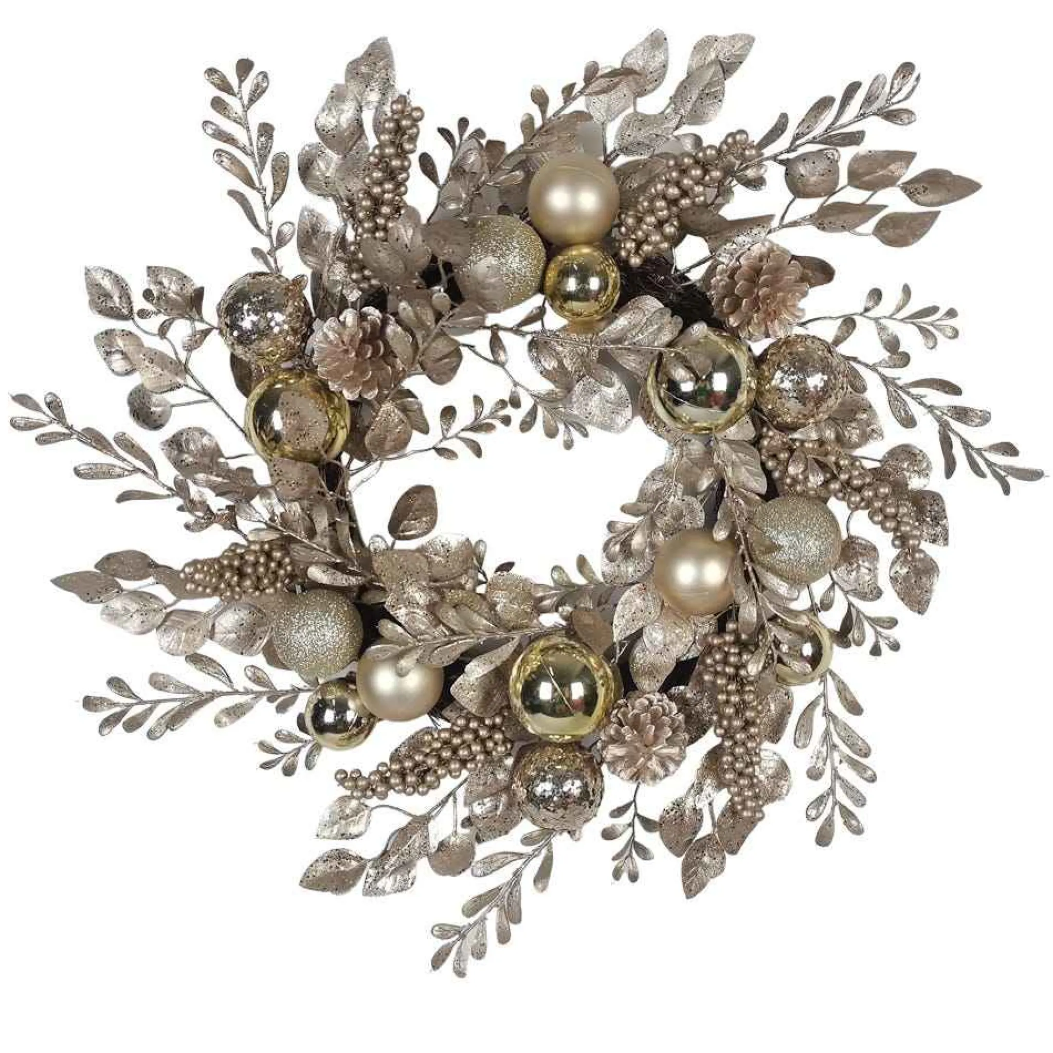 Kurt Adler 24-Inch Gold And Champagne Gold Rattan Wreath