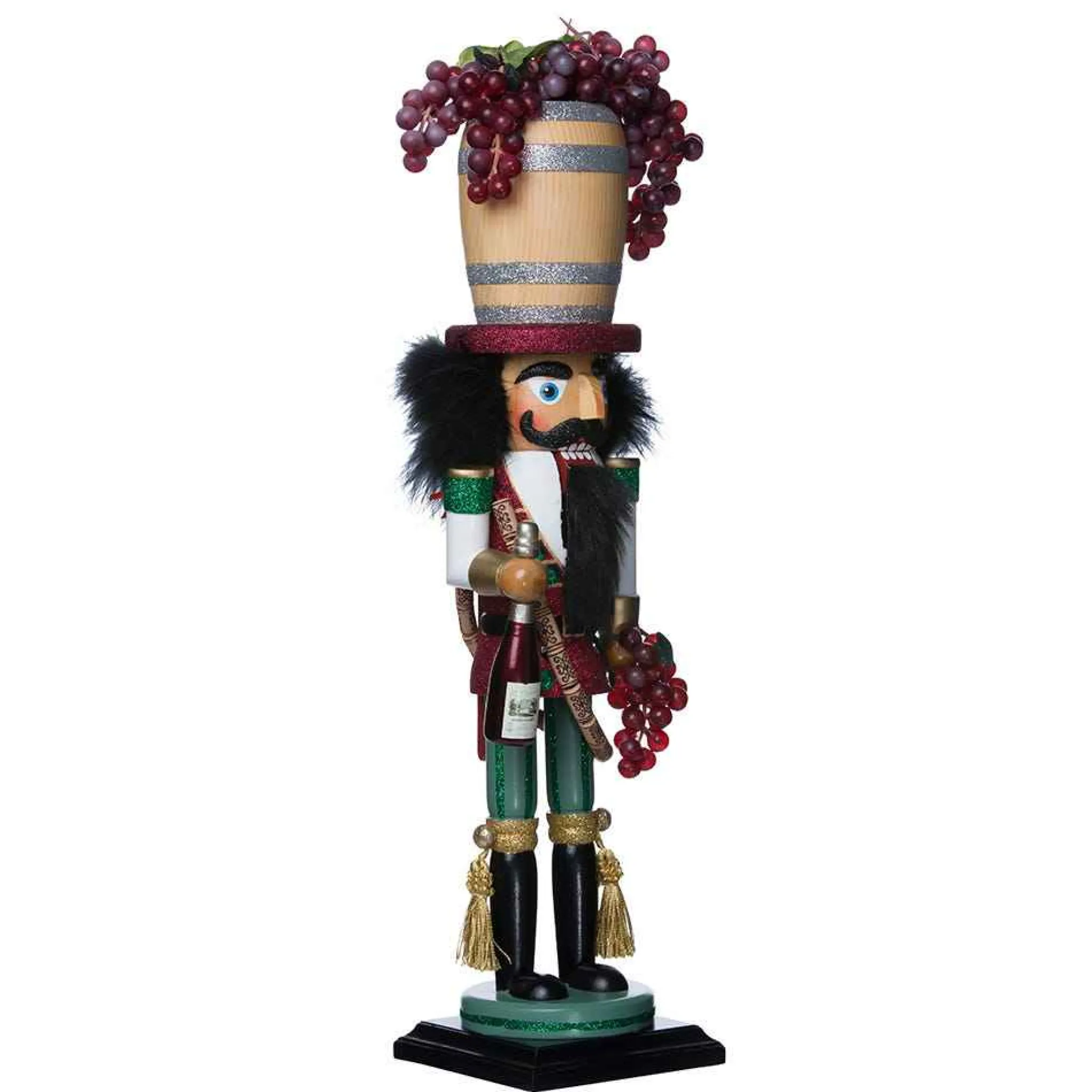 Kurt Adler 18.9-Inch Hollywood Wine Barrel Hat Nutcracker