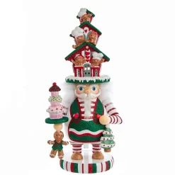 Kurt Adler 15-Inch Hollywood Battery-Operated Led Gingerbread House Hat Nutcracker