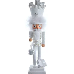 Kurt Adler 18-Inch Hollywood White King Nutcracker With Gifts