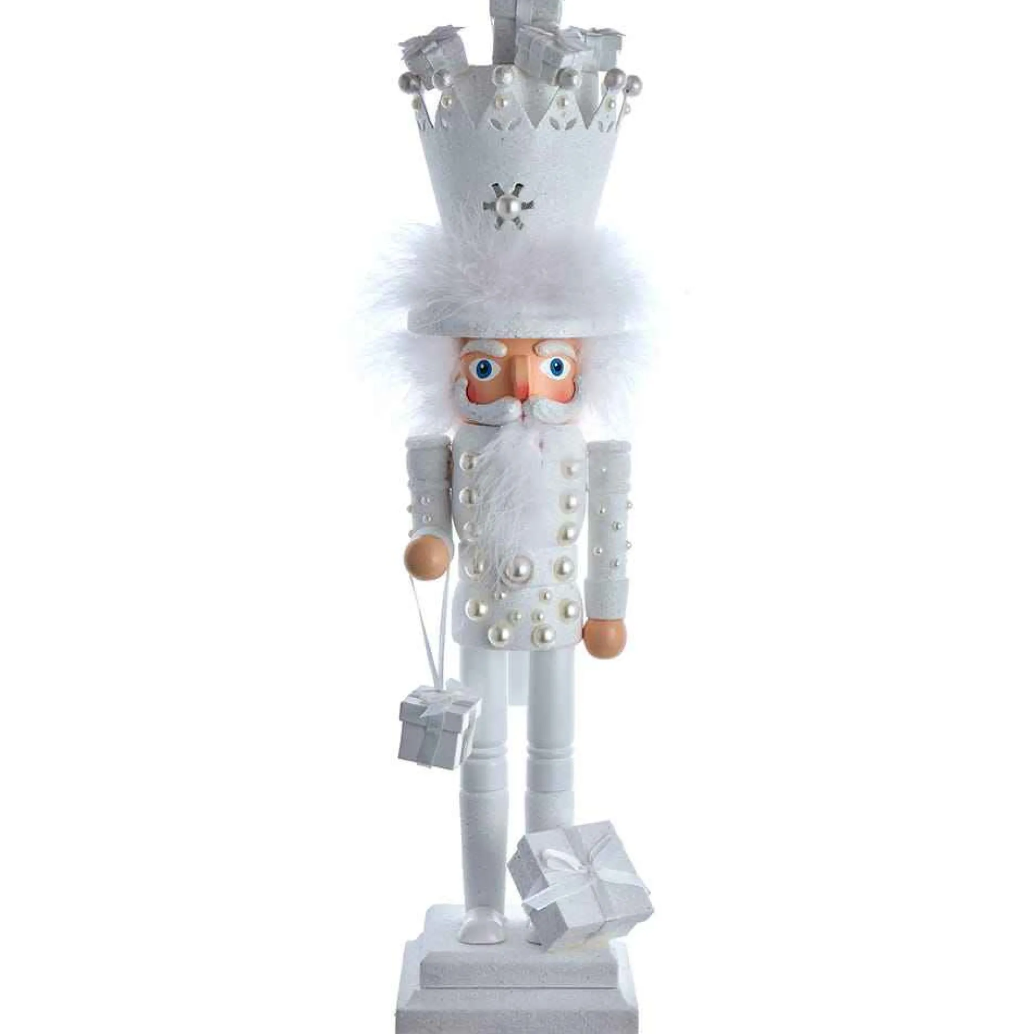 Kurt Adler 18-Inch Hollywood White King Nutcracker With Gifts