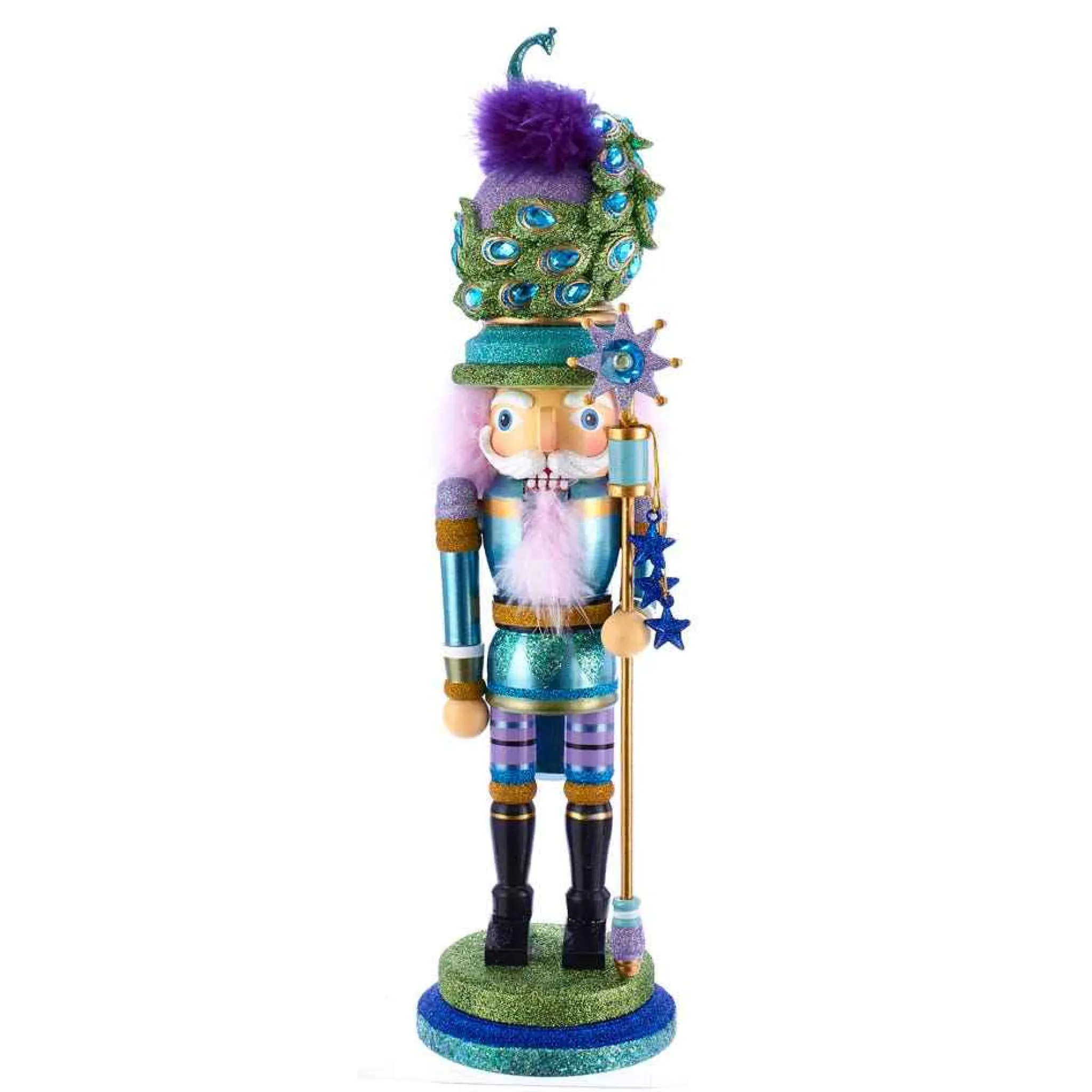 Kurt Adler 17.5-Inch Hollywood™ Peacock Hat Nutcracker