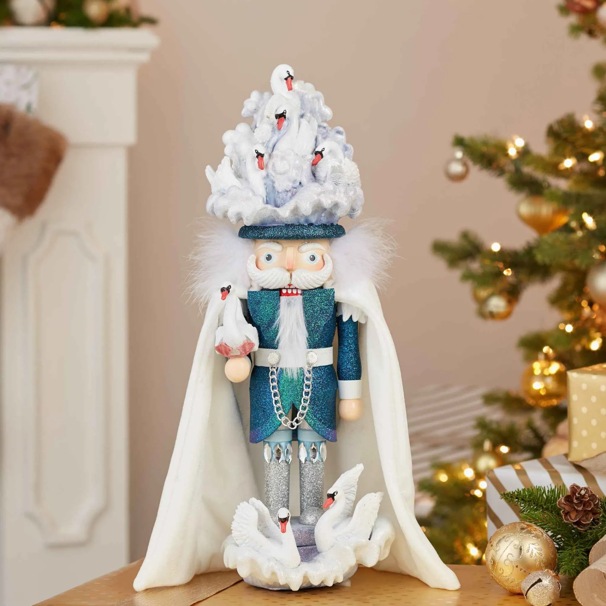 Kurt Adler 18-Inch Hollywood 7 Swans Swimming Nutcracker
