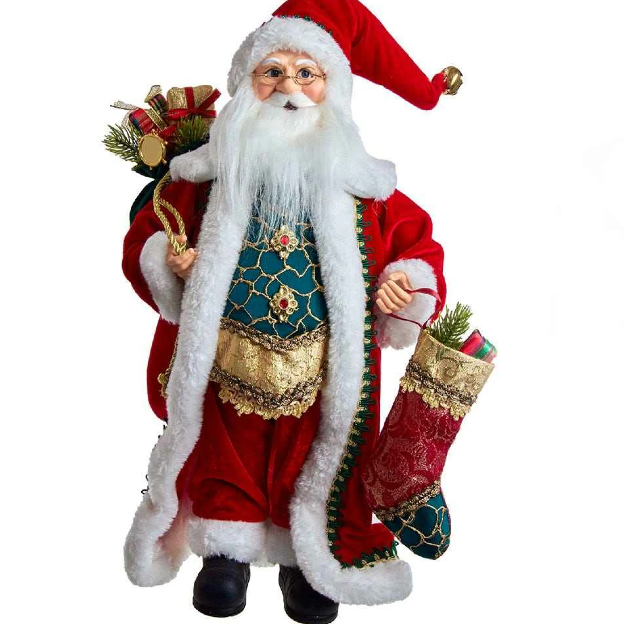Kurt Adler 17-Inch Kringle Klaus Fancy Santa With Stocking