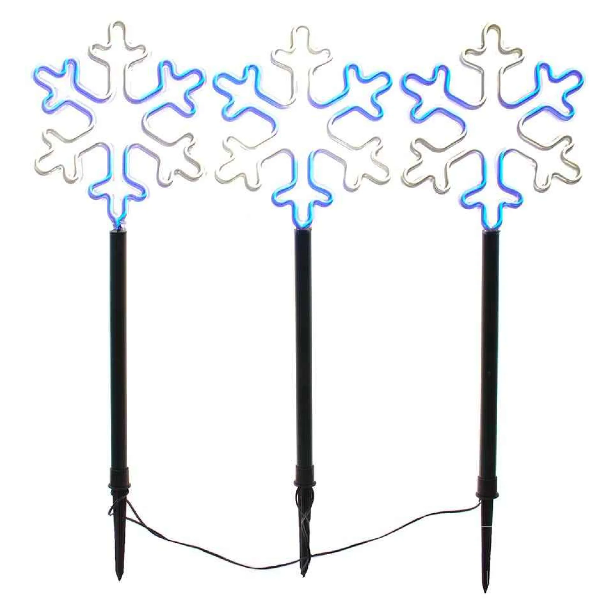 Kurt Adler 26-Inch Multi-Color Led Snowflake Yard Stake Set