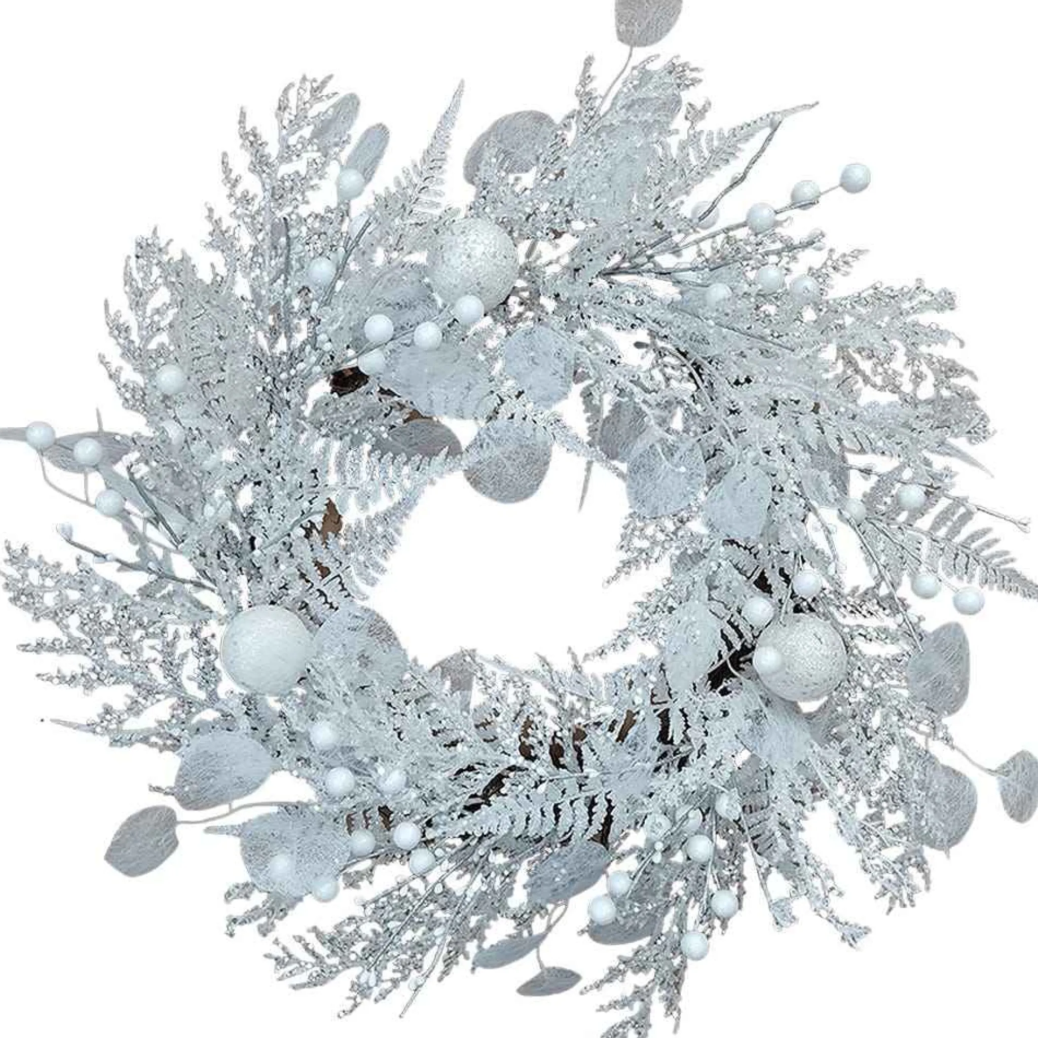 Kurt Adler 24-Inch Un-Lit Decorated White Rattan Wreath