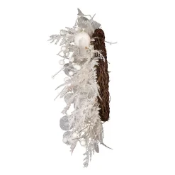 Kurt Adler 24-Inch Un-Lit Decorated White Rattan Wreath