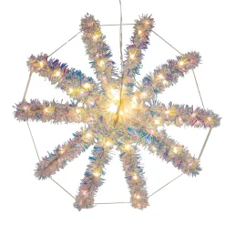 Kurt Adler 12-Inch Warm White Led Tinsel Foldable Sphere
