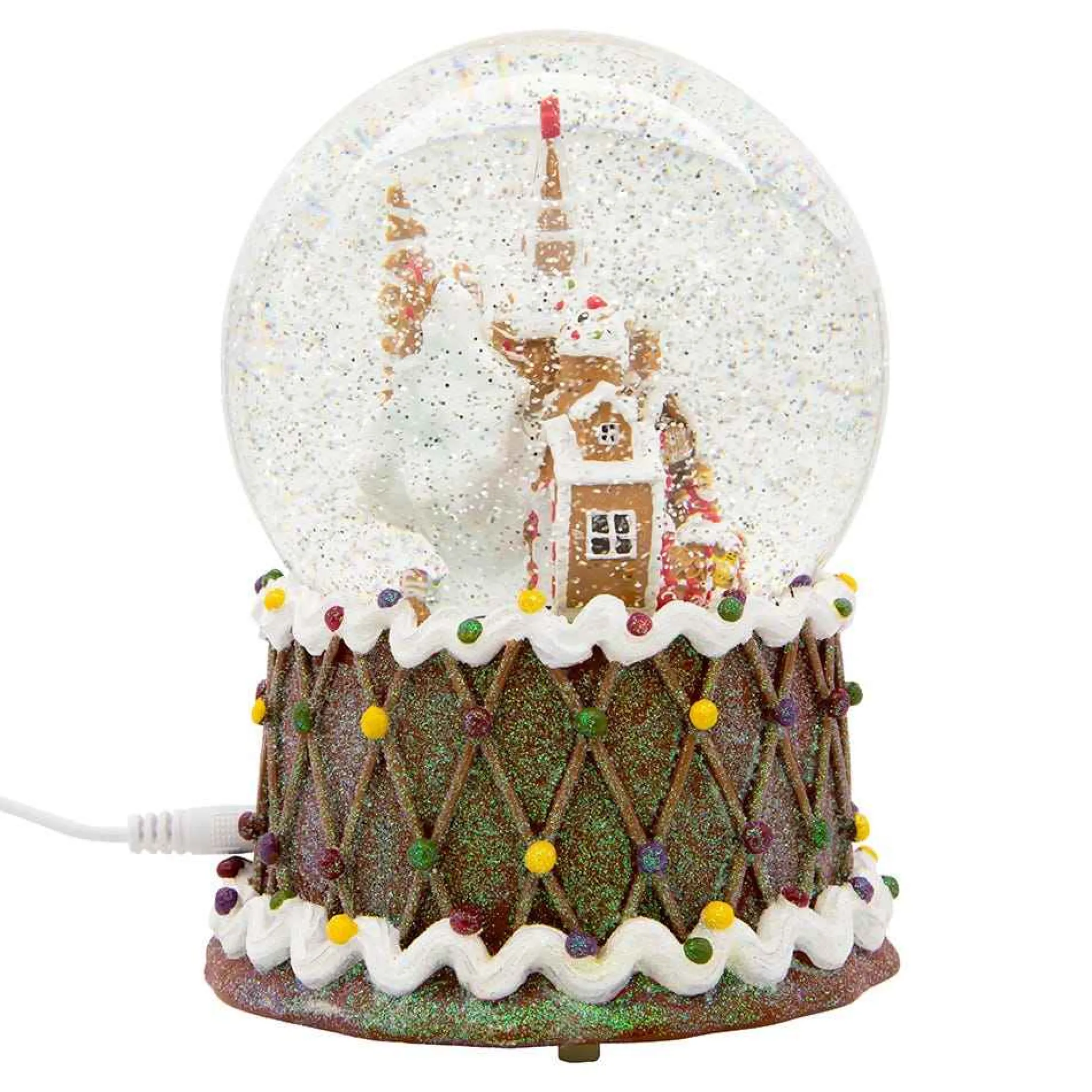 Kurt Adler 120Mm Battery-Operated Musical Gingerbread Waterglobe