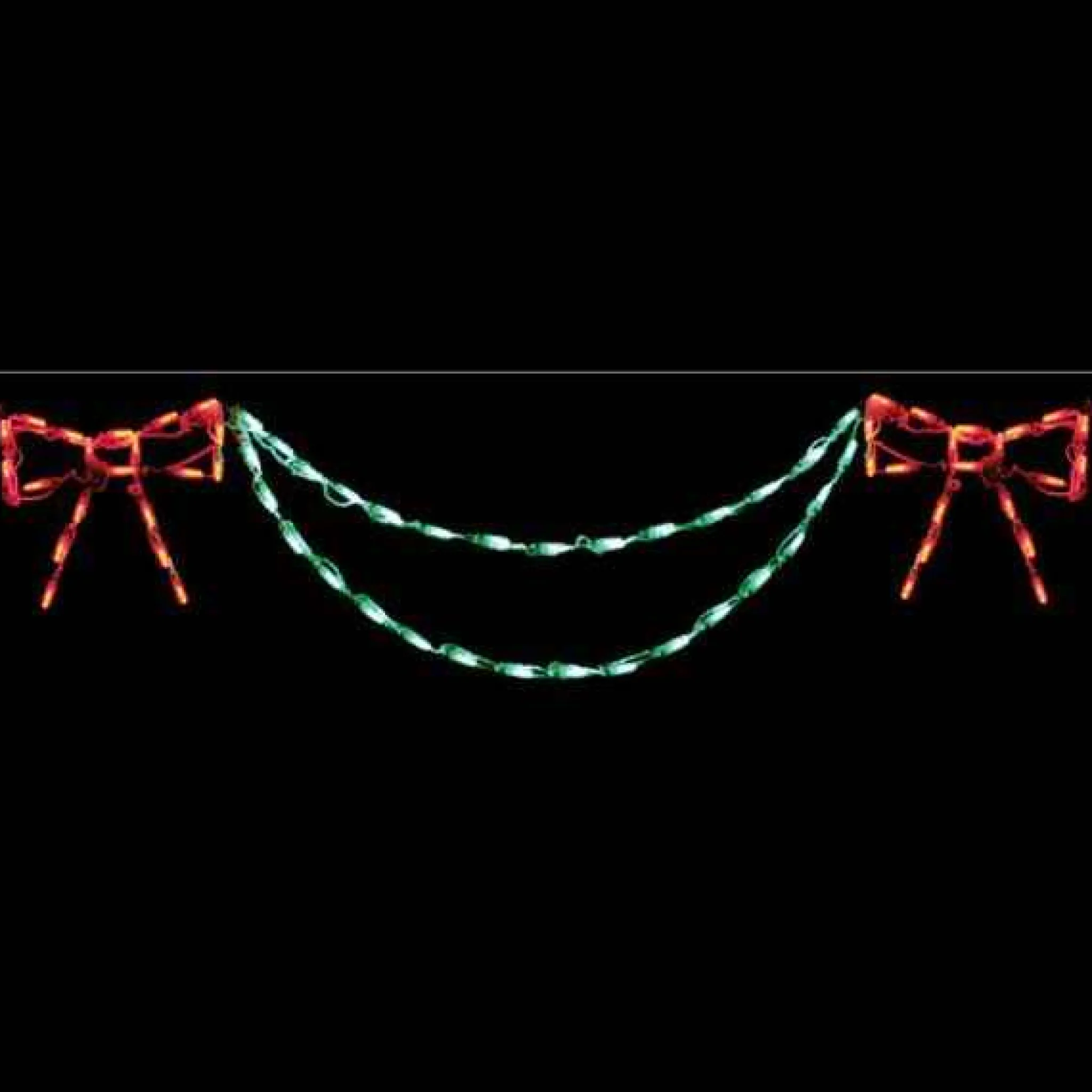 Brite Ideas Led Bow With Garland End Piece (Red/Green) #Led-Ban54