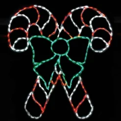 Brite Ideas Led Double Candy Canes With Bow #Led-Ccb260 *Set Of 2*