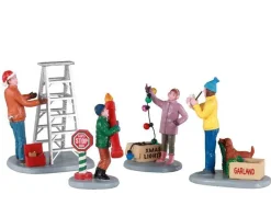 Lemax Village Collection Getting Ready To Decorate, Set Of 4 Figurine #12030