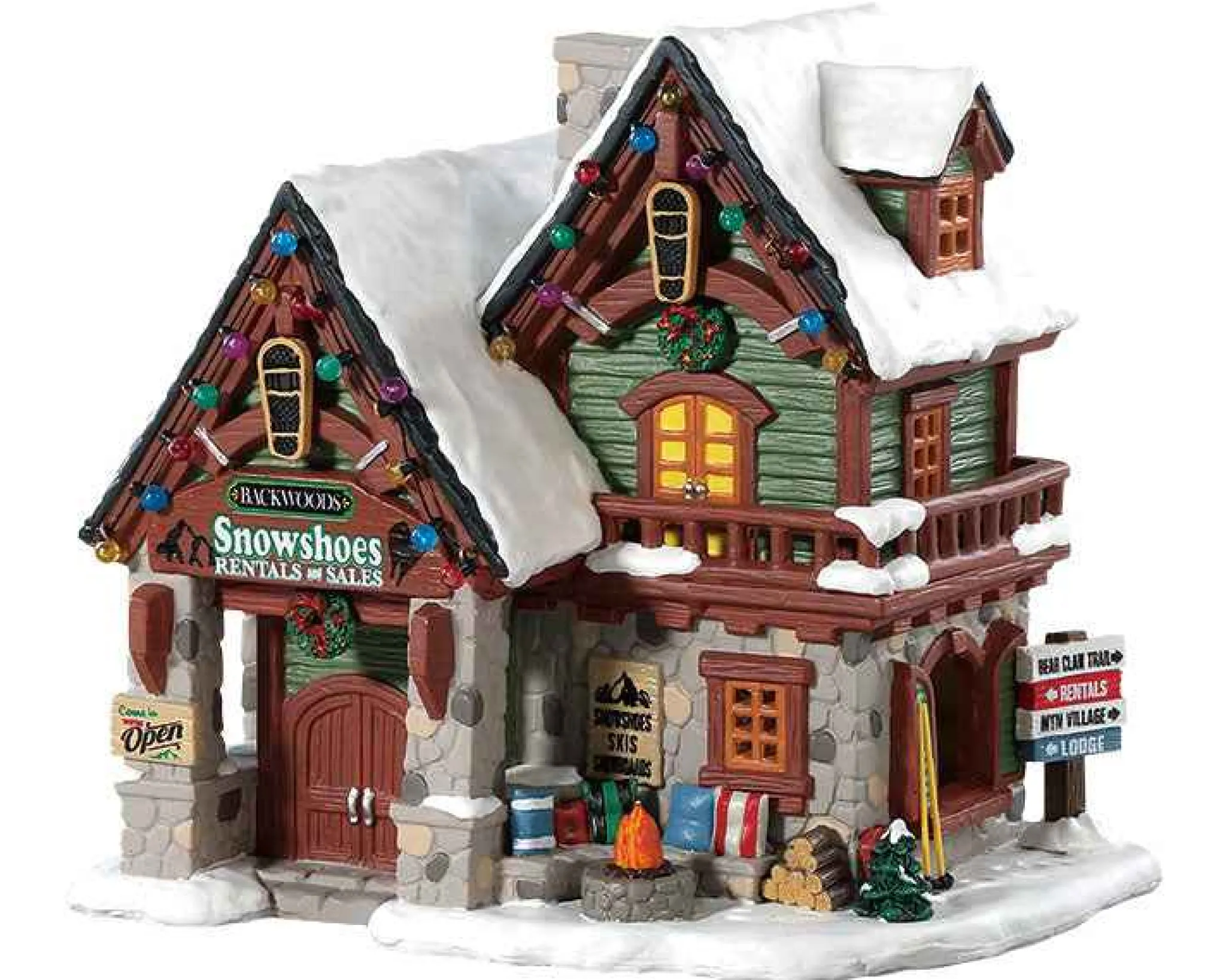 Lemax Village Collection Backwoods Snowshoe Rental Shop #85328