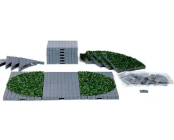 Lemax Village Collection Plaza System (Grey, Round Grass) - 24 Pcs #64108