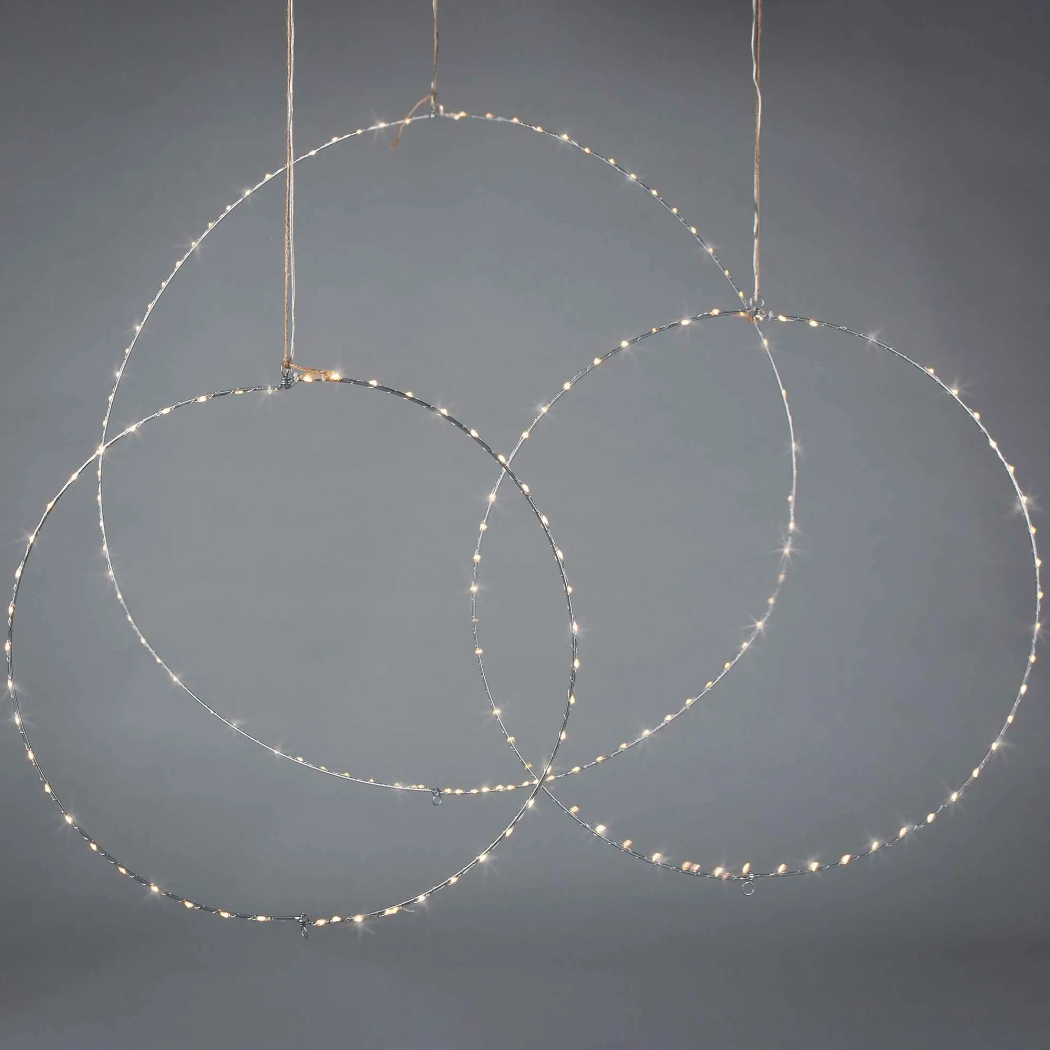 Gerson International Set Of 3 Whimsical Rings, Warm White Battery Operated Led