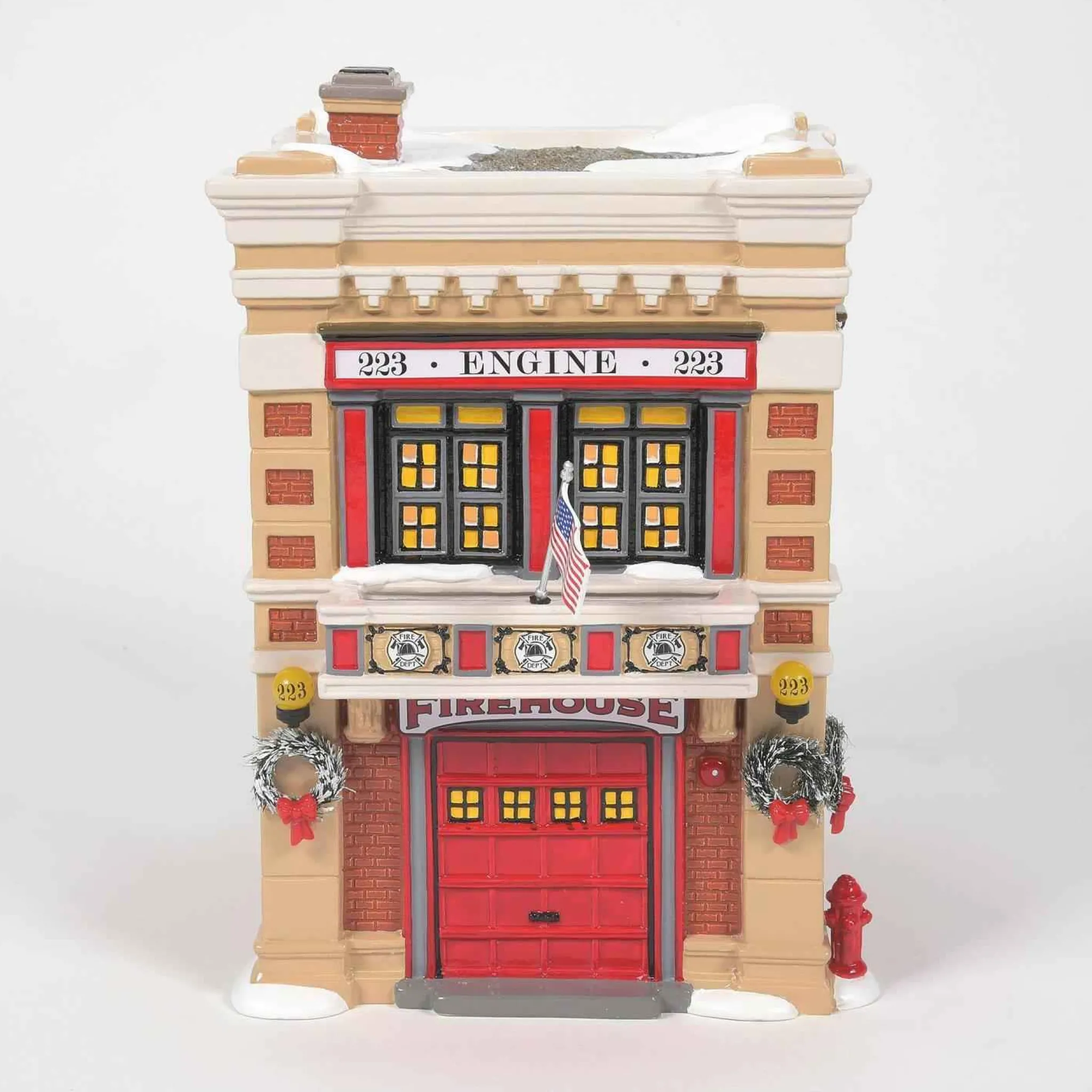 Enesco Snow Village Engine 223 Fire House #6011422
